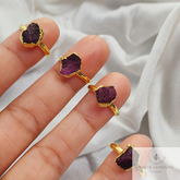 Raw Ruby Ring, 14K Gold Plated Ring, Ruby Rough Ring, July Birthstone Ring, Raw Stone Ring, Minimalist Ring, Midi Ring, Personalized Gift